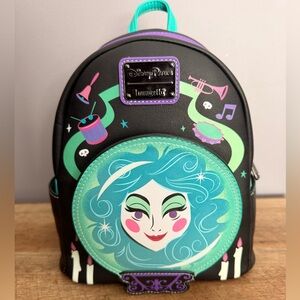 Loungefly Disney Black Teal Purple Haunted Mansion Madame Leota Mini Backpack